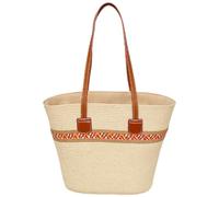 Hixingo Straw Tote Bag for Women Men, Summer Packable Ladies Beach Bags Large Lightweight Tote Holiday Beachbag for Swim, Pool, Gym, Shopping, Travel (C11-Beige,26 * 8 * 27CM)