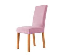 Hixingo Stretch Chair Covers Dining Chair Protector, Removable Washable Spandex Chair Cover Simple Solid Color Dining Room Kitchen Chair Covers (Set of 1,Pink)
