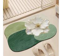 Hixingo Super Absorbent Bath Mat Soft Quick-Drying Diatomaceous Earth Bathroom Mat, Washable Shower Floor Carpet, Kitchen Doormat, Rubber Non-slip Bottom (Green C,40x60cm)