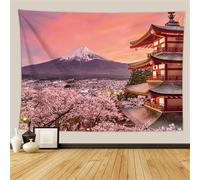 Hixingo Tapestry Wall Hanging, Aesthetic Tapestries Wall Art Nature Towel Blanket Decoration Wall for Home Bedroom Dorm Living Room Décor -Cherry Blossom Printed (200x150cm,Mountain)