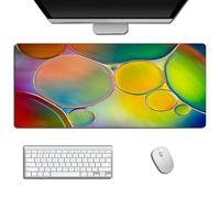 Hixingo Technology Watercolor Mouse Mat, Gaming Mouse Pad, Mouse Pad, Mousepad with Stitched Edges, Non-Slip Rubber Base Mouse Pads for Office & Home (800 * 300 * 3mm,water droplets)