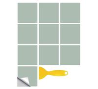 Hixingo Tile Stickers for Kitchen Bathroom, 20 Pcs Waterproof PVC Peel and Stick on Tiles, Solid Color Backsplash Self Adhesive Wall DIY Home Decor Living Room (Sage Green,15x15cm (5.91x5.91in))