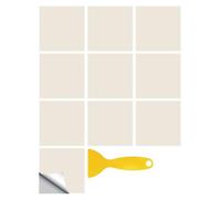 Hixingo Tile Stickers for Kitchen Bathroom, 20 Pcs Waterproof PVC Peel and Stick on Tiles, Solid Color Backsplash Self Adhesive Wall DIY Home Decor Living Room (Beige,15x15cm (5.91x5.91in))