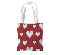 Hixingo Tote Bag Canvas for Women Men, Summer Packable Ladies Beach Bags Large Lightweight Tote Holiday Beachbag for Swim, Pool, Gym, Shopping, Travel (37 * 33cm,Red Heart 4)