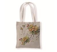 Hixingo Tote Bag Canvas for Women Men, Summer Packable Ladies Beach Bags Large Lightweight Tote Holiday Beachbag for Swim, Pool, Gym, Shopping, Travel (37 * 33cm,Flower 10)