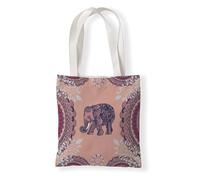 Hixingo Tote Bag Canvas for Women Men, Summer Packable Ladies Beach Bags Large Lightweight Tote Holiday Beachbag for Swim, Pool, Gym, Shopping, Travel (37 * 33cm,Elephant Print 11)