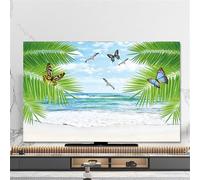 Hixingo TV Cover Decorative, 3D Sea View Pattern TV Dust Cover 32-80inch TV Screen Dust Cover Universal Elastic Television Cover TV Screen Protection Cover (80inch,Butterfly)