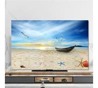 Hixingo TV Cover Decorative, 3D Starfish Pattern Universal Elastic Television/TV Screen/Computer Dust Protection Cover Soft Breathable, 32-80inch (Sunset,37-39inch)