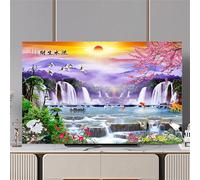 Hixingo TV Dust Cover, 3D Landscape Painting Pattern TV Screen Cover Stretch Television Cover Universal Elastic TV Screen Protection Cover TV Protection Cover (32inch,Sunrise)