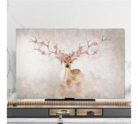Hixingo TV Dust Cover, TV Screen Cover Stretch Television Cover Elastic TV Screen Protection Cover TV Protection Cover Soft Computer Cover for Decoration 3D Deer Printed (32",Khaki)