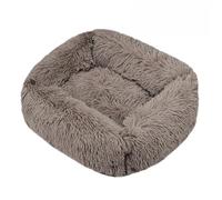 Hixingo Warmth Plush Dog Bed for Medium Small Puppy Kitten, Anti AnXiety Cat Bed, Square Washable Dog Mat, XS-XXL Soft Fluffy Mat for Cat for Living Room,Bedroom,Balcony (Khaki,L)