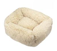 Hixingo Warmth Plush Dog Bed for Medium Small Puppy Kitten, Anti AnXiety Cat Bed, Square Washable Dog Mat, XS-XXL Soft Fluffy Mat for Cat for Living Room,Bedroom,Balcony (Beige,M)