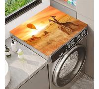 Hixingo Washer and Dryer Top Protector Mat, 3D Animal Prints Non-Slip Mat Washer & Dryer Covers Protector, Quick Dry Washing Machine Top Cover for Kitchen Laundry Room (Giraffe 2,40x50cm)