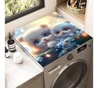 Hixingo Washer and Dryer Top Protector Mat, 3D Animals Non-Slip Mat Washer & Dryer Covers Protector, Quick Dry Washing Machine Top Cover for Kitchen Laundry Room (Kitten 2,80x80cm)