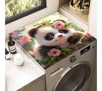 Hixingo Washer and Dryer Top Protector Mat, 3D Animals Non-Slip Mat Washer & Dryer Covers Protector, Quick Dry Washing Machine Top Cover for Kitchen Laundry Room (Cute panda 2,80x80cm)
