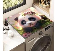 Hixingo Washer and Dryer Top Protector Mat, 3D Animals Non-Slip Mat Washer & Dryer Covers Protector, Quick Dry Washing Machine Top Cover for Kitchen Laundry Room (Cute panda 1,80x80cm)
