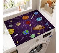 Hixingo Washer and Dryer Top Protector Mat, 3D Colored Planet Non-Slip Quick Dry Diatomaceous Mat, Washing Machine Top Cover Protector for Home Kitchen Laundry Room (Milky Way,40x50cm)
