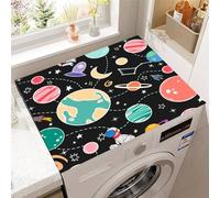 Hixingo Washer and Dryer Top Protector Mat, 3D Colored Planet Non-Slip Quick Dry Diatomaceous Mat, Washing Machine Top Cover Protector for Home Kitchen Laundry Room (Stars,50x50cm)