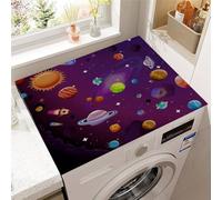 Hixingo Washer and Dryer Top Protector Mat, 3D Colored Planet Non-Slip Quick Dry Diatomaceous Mat, Washing Machine Top Cover Protector for Home Kitchen Laundry Room (Dark purple,30x40cm)