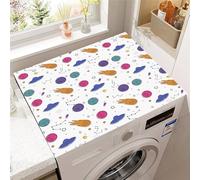 Hixingo Washer and Dryer Top Protector Mat, 3D Colored Planet Non-Slip Quick Dry Diatomaceous Mat, Washing Machine Top Cover Protector for Home Kitchen Laundry Room (Meteor,50x50cm)