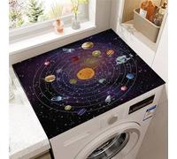 Hixingo Washer and Dryer Top Protector Mat, 3D Colored Planet Non-Slip Quick Dry Diatomaceous Mat, Washing Machine Top Cover Protector for Home Kitchen Laundry Room (Solar system,40x60cm)