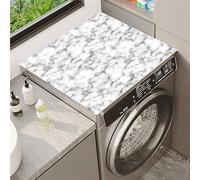 Hixingo Washer and Dryer Top Protector Mat, 3D Marble Non-Slip Mat Washer & Dryer Covers Protector, Quick Dry Washing Machine Top Cover for Kitchen Laundry Room (Haze Black,40x50cm)