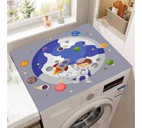 Hixingo Washer and Dryer Top Protector Mat, 3D Rocket Planet Non-Slip Quick Dry Diatomaceous Mat, Washing Machine Top Cover Protector for Home Kitchen Laundry Room (pattern F,50x60cm)