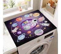 Hixingo Washer and Dryer Top Protector Mat, 3D Rocket Planet Non-Slip Quick Dry Diatomaceous Mat, Washing Machine Top Cover Protector for Home Kitchen Laundry Room (pattern B,50x50cm)