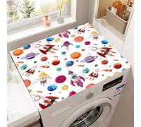 Hixingo Washer and Dryer Top Protector Mat, 3D Rocket Planet Non-Slip Quick Dry Diatomaceous Mat, Washing Machine Top Cover Protector for Home Kitchen Laundry Room (pattern D,40x50cm)