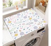 Hixingo Washer and Dryer Top Protector Mat, 3D Rocket Planet Non-Slip Quick Dry Diatomaceous Mat, Washing Machine Top Cover Protector for Home Kitchen Laundry Room (pattern C,50x50cm)