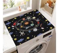 Hixingo Washer and Dryer Top Protector Mat, 3D Rocket Planet Non-Slip Quick Dry Diatomaceous Mat, Washing Machine Top Cover Protector for Home Kitchen Laundry Room (pattern G,30x40cm)