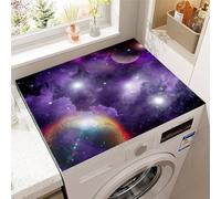 Hixingo Washer and Dryer Top Protector Mat, Drying Diatomaceous Mat, Washer and Dryer Covers Protector, Quick Dry Washing Machine Top Cover for Laundry Room, Cosmic Print (Purple stars,50 * 60cm)