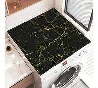 Hixingo Washer and Dryer Top Protector Mat, Drying Diatomaceous Mat, Washer and Dryer Covers Protector, Quick Dry Washing Machine Top Cover for Laundry Room, Marble Print (Black Marble,40 * 50cm)