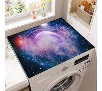 Hixingo Washer and Dryer Top Protector Mat, Drying Diatomaceous Mat, Washer and Dryer Covers Protector, Quick Dry Washing Machine Top Cover for Laundry Room, Cosmic Print (Purple planet,60 * 60cm)