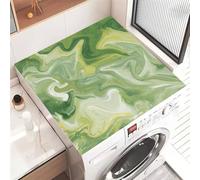 Hixingo Washer and Dryer Top Protector Mat, Drying Diatomaceous Mat, Washer and Dryer Covers Protector, Quick Dry Washing Machine Top Cover for Laundry Room, Marble Print (Vanilla Green,40 * 50cm)