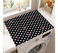 Hixingo Washer and Dryer Top Protector Mat, Drying Diatomaceous Mat, Washer Covers Protector, Quick Dry Washing Machine Top Cover for Kitchen Laundry Room, 3D Polka Dots (Black and white,50x50cm)