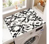Hixingo Washer and Dryer Top Protector Mat, Drying Diatomaceous Mat, Washer Covers Protector, Quick Dry Washing Machine Top Cover for Kitchen Laundry Room, Artistic Style (Black 01,50x50cm)