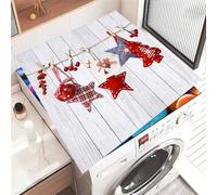 Hixingo Washer and Dryer Top Protector Mat, Drying Diatomaceous Mat, Washer Covers Protector, Quick Dry Washing Machine Top Cover for Kitchen Laundry Room, Christmas (Stars,50x50cm)