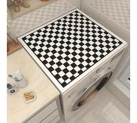 Hixingo Washer and Dryer Top Protector Mat, Drying Polyester Mat, Washer and Dryer Covers Protector, Quick Dry Washing Machine Top Cover for Laundry Room, Minimalist Style (Black and white,30 * 40cm)