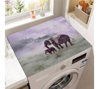 Hixingo Washer and Dryer Top Protector Mat, Elephant Print Non-Slip Quick Dry Diatomaceous Mat, Washing Machine Top Cover Protector for Home Kitchen Laundry Room (pattern 8,60x60cm)