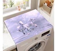 Hixingo Washer and Dryer Top Protector Mat, Horse Print Non-Slip Quick Dry Diatomaceous Mat, Washing Machine Top Cover Protector for Home Kitchen Laundry Room (Clouds,40x50cm)