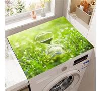 Hixingo Washer and Dryer Top Protector Mat, Hourglass Pattern Non-Slip Quick Dry Diatomaceous Mat, Washing Machine Top Cover Protector for Home Kitchen Laundry Room (Grass,30x40cm)