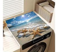 Hixingo Washer and Dryer Top Protector Mat, Non-Slip Diatomaceous Mat Washer and Dryer Covers Protector, Washing Machine Top Cover Retro Patterns for Home Kitchen Laundry Room (Starfish,30x40cm)