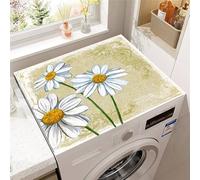 Hixingo Washer and Dryer Top Protector Mat, Non-Slip Quick Dry Diatomaceous Mat, 3D Chrysanthemum Washing Machine Top Cover Protector for Home Kitchen Laundry Room (Painted,40x50cm)