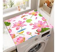Hixingo Washer and Dryer Top Protector Mat, Non-Slip Quick Dry Diatomaceous Mat, 3D Lotus Flower Washing Machine Top Cover Protector for Home Kitchen Laundry Room (printing 4,50x60cm)