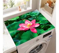 Hixingo Washer and Dryer Top Protector Mat, Non-Slip Quick Dry Diatomaceous Mat, 3D Lotus Flower Washing Machine Top Cover Protector for Home Kitchen Laundry Room (printing 9,50x50cm)