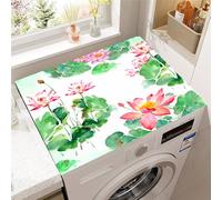 Hixingo Washer and Dryer Top Protector Mat, Non-Slip Quick Dry Diatomaceous Mat, 3D Lotus Flower Washing Machine Top Cover Protector for Home Kitchen Laundry Room (printing 3,50x60cm)