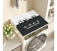 Hixingo Washer and Dryer Top Protector Mat, Non-Slip Quick Dry Diatomaceous Mat, 3D Printed Styles Washing Machine Top Cover Protector for Home Kitchen Laundry Room (Black panda,60x60cm)