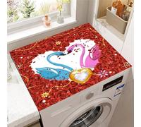 Hixingo Washer and Dryer Top Protector Mat, Non-Slip Quick Dry Diatomaceous Mat, 3D Swan Pattern Washing Machine Top Cover Protector for Home Kitchen Laundry Room (Style 7,40x60cm)