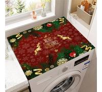Hixingo Washer and Dryer Top Protector Mat Non-Slip Quick Dry Diatomaceous Mat, Christmas Style Washing Machine Top Cover Protector for Home Kitchen Laundry Room (Golden Deer,40x50cm)